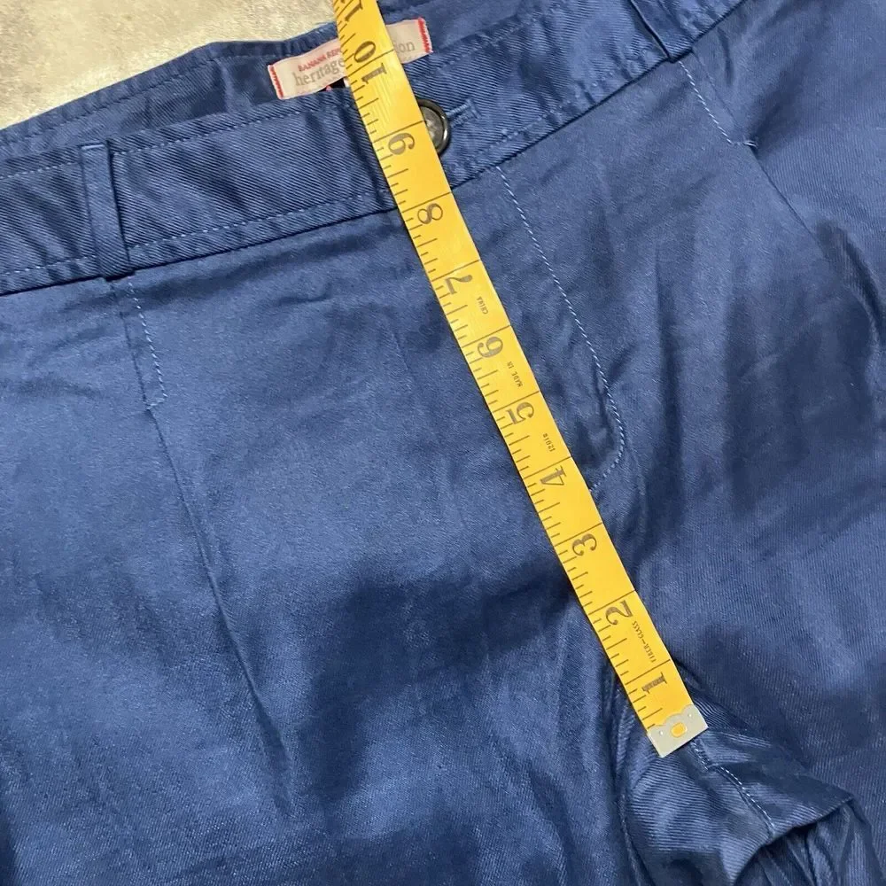 Banana Republic Heritage Pants‎ Womens 10 Basic Blue Linen Blend Single Pleated